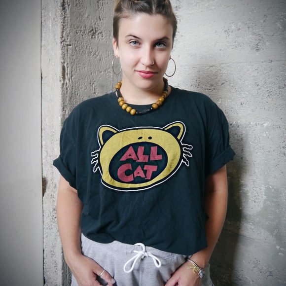 From Arm The Animals Website Tops - Arm The Animals Over-Sized "All-Cat" Graphic Tee